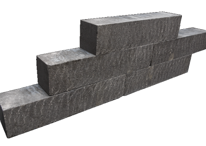Blockstone small black 12x12x60cm laag a 16st
