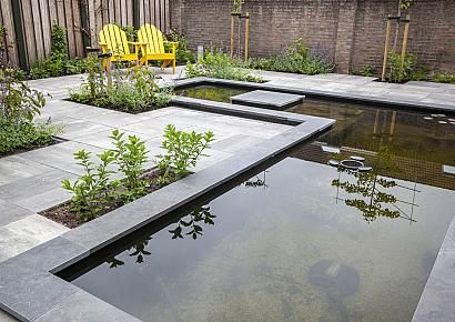 Vijverrand hoek blue moon honed linea 50/50x30x3cm