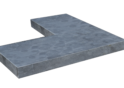 Vijverrand hoek blue moon honed linea 50/50x25x3cm