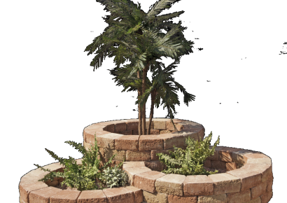 Pilestone ronde bloembak yellow creme