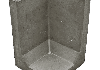 Hoek L-element grijs 40x40x40cm