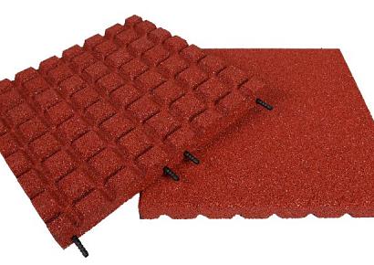 Aslon rubber tegel 50x50x4cm rood