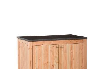 Buitenkeuken dubbel 90 Excellent 90x109x56cm (hxbxd) met schap en deuren onbehandeld