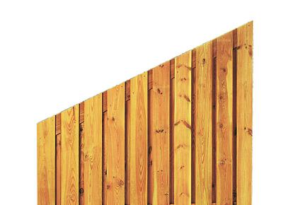 Grenen geschaafd plankenscherm 21-planks 180x180/90cm verticaal recht aflopend groen geïmpregneerd