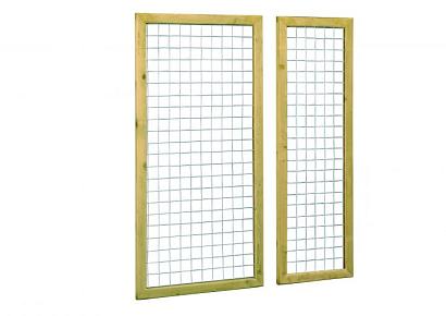 Grenen betonijzertrellis met maas 7,5x7,5cm, in raamwerk 4,4x6,8cm 90x180cm groen geïmpregneerd