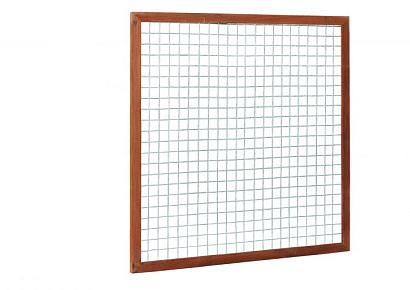 Hardhouten betonijzertrellis met maas 7,5x7,5cm in raamwerk 4,5x7cm 180x180cm
