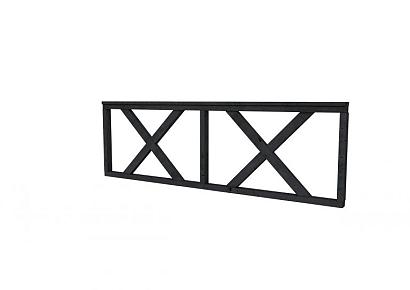 Hekwerk met kruis douglas type B 228,5x73cm zwart geïmpregneerd