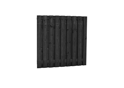 Grenen geschaafd plankenscherm 19-planks 180x180cm recht zwart gedompeld