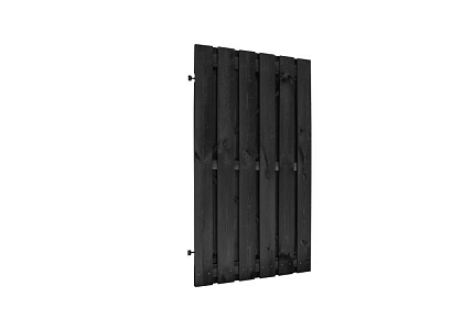 Grenen geschaafde plankendeur op verstelbaar zwart stalen frame 100x180cm recht zwart gedompeld
