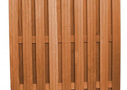 Hardhouten geschaafd plankenscherm 20-planks recht verticaal 180x180cm