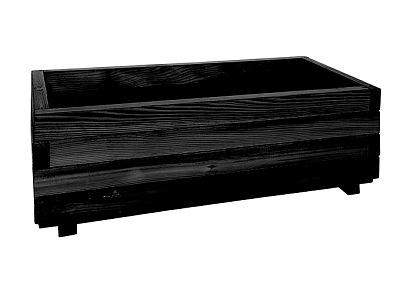Bloembak recht  zwart 42x92x32cm (hxbxd)