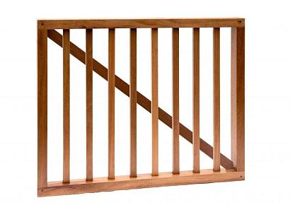 Hardhouten spijlenhek/ -poort, 100x80cm. Frame 4,5x7cm, spijlen 2x3cm