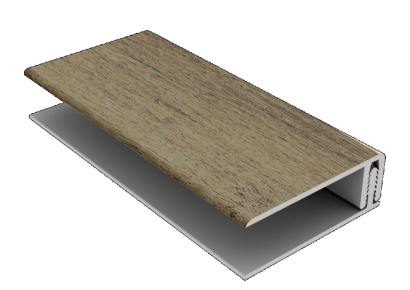 Durasid tweedelig bedrukt kunststof randprofiel foresta grey cedar 300cm