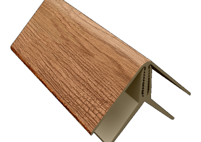 Durasid tweedelig bedrukt kunststof binnen -buitenhoek foresta woodland oak 300cm