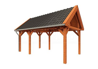 Buitenverblijf Zadeldak XL 590x380x395cm (bxdxh)