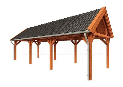 Buitenverblijf Zadeldak XL 990x380x395cm (bxdxh)