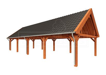 Buitenverblijf Zadeldak XXL 1505x595x490cm (bxdxh)