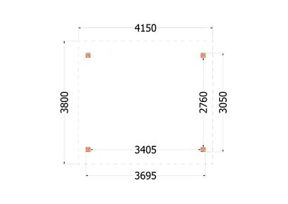 Kapschuur de Hoeve XL 415x380x345cm (bxdxh)