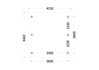 Kapschuur de Hoeve XL 415x440x375cm (bxdxh)