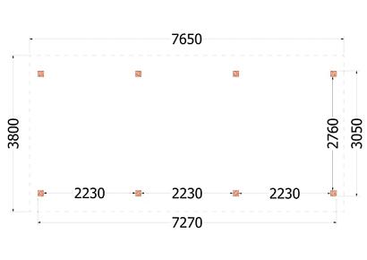 Kapschuur de Hoeve XL 765x380x345cm (bxdxh)