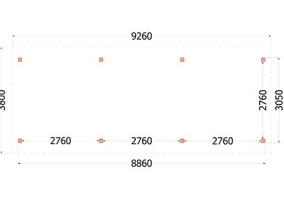 Kapschuur de Hoeve XL 926x380x345cm (bxdxh)