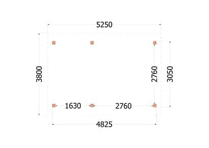 Buitenverblijf Zadeldak XL 525x380x395cm (bxdxh)