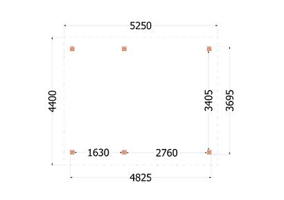 Buitenverblijf Zadeldak XL 525x440x425cm (bxdxh)