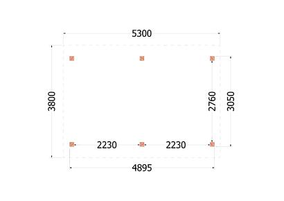 Buitenverblijf Zadeldak XL 530x380x395cm (bxdxh)