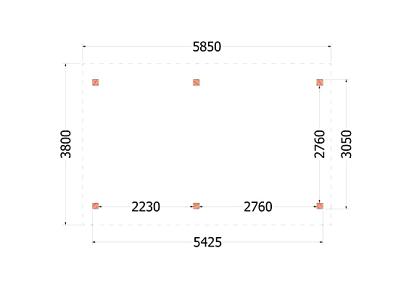Buitenverblijf Zadeldak XL 585x380x395cm (bxdxh)