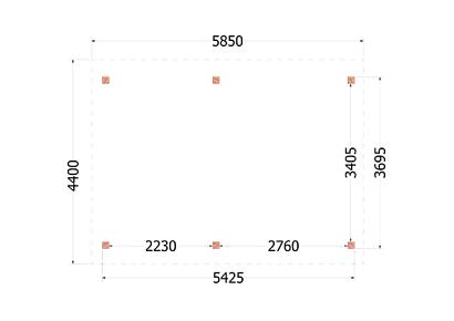 Buitenverblijf Zadeldak XL 585x440x425cm (bxdxh)