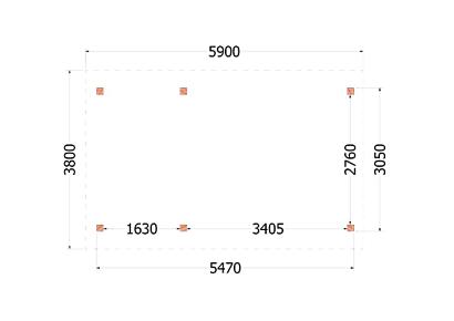 Buitenverblijf Zadeldak XL 590x380x395cm (bxdxh)