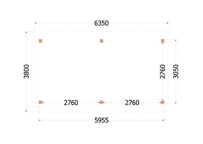 Buitenverblijf Zadeldak XL 635x380x395cm (bxdxh)