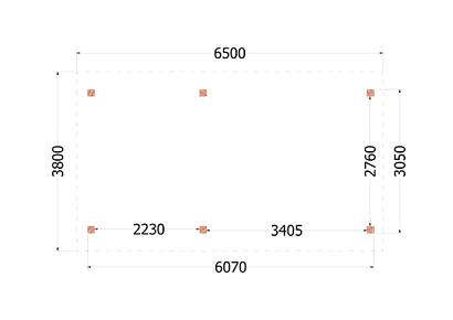 Buitenverblijf Zadeldak XL 650x380x395cm (bxdxh)