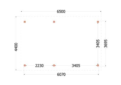 Buitenverblijf Zadeldak XL 650x440x425cm (bxdxh)