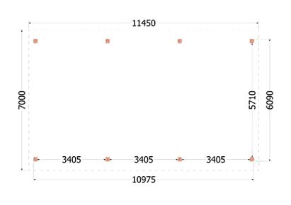 Buitenverblijf Zadeldak XXL 1145x700x535cm (bxdxh)
