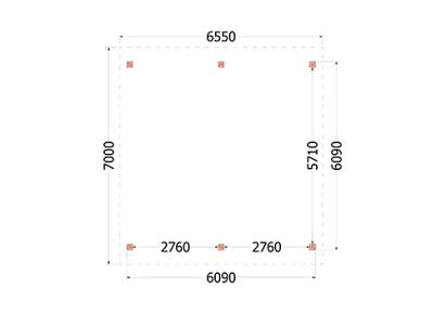 Buitenverblijf Zadeldak XXL 655x700x535cm (bxdxh)