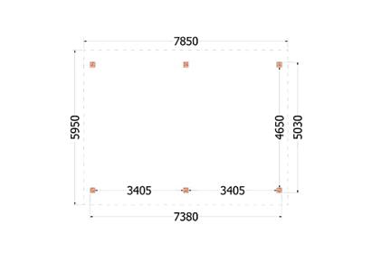 Buitenverblijf Zadeldak XXL 785x595x490cm (bxdxh)