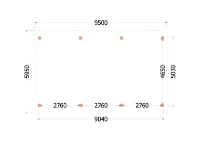 Buitenverblijf Zadeldak XXL 950x595x490cm (bxdxh)