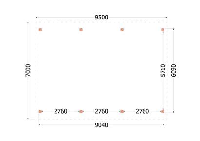 Buitenverblijf Zadeldak XXL 950x700x535cm (bxdxh)
