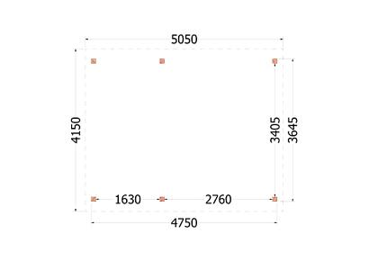 Zadeldak Betula 505x415x335cm (bxdxh)