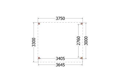 Buitenverblijf Casa 375x330x260cm (bxdxh)