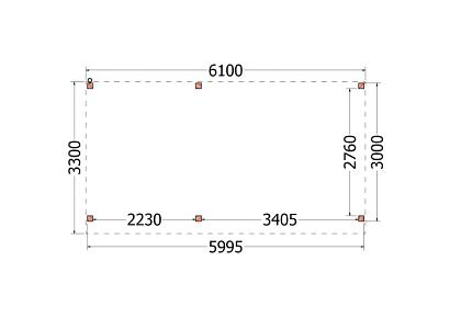 Buitenverblijf Casa 610x330x260cm (bxdxh)