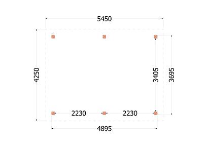 Buitenverblijf Florence 545x425x260cm (bxdxh)