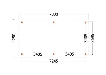 Buitenverblijf Florence 780x425x260cm (bxdxh)