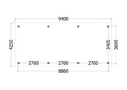 Buitenverblijf Florence 940x425x260cm (bxdxh)