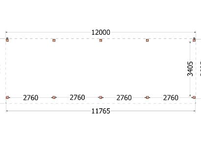 Buitenverblijf Refter XL 1200x400x260cm (bxdxh)