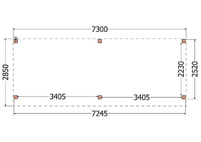 Buitenverblijf Refter XL 730x285x260cm (bxdxh)