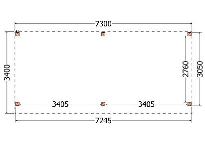 Buitenverblijf Refter XL 730x340x260cm (bxdxh)