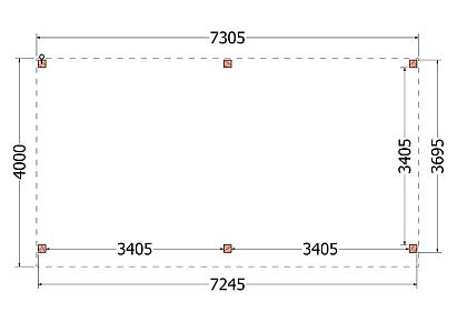Buitenverblijf Refter XL 730x400x260cm (bxdxh)