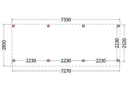 Buitenverblijf Refter XL 735x285x260cm (bxdxh)